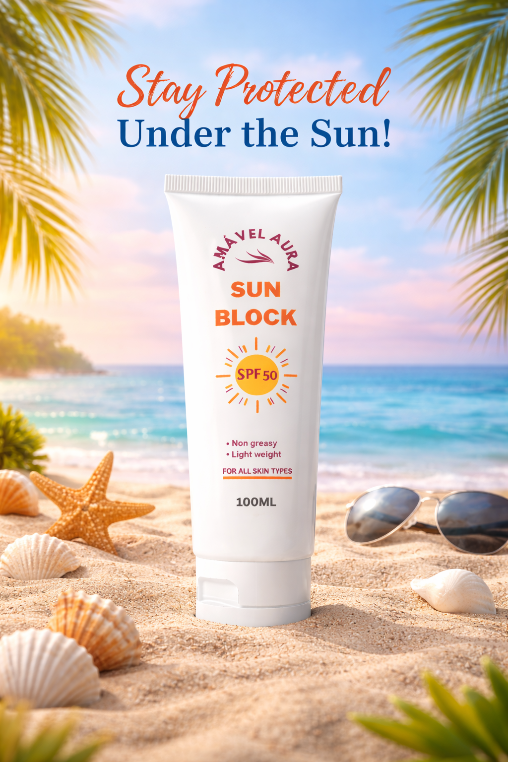 Sun Block SPF 50 — Lightweight, Non-Greasy UV Protection Cream for All Skin Types | 100ml